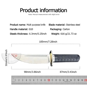Couteau artisanal HK SS080 personnalisé avec manche G10 en acier inoxydable, multifonctionnel, pour activités de plein air, avec étui en cuir de qualité DIY, support OEM, garantie 1 an - Product Image 2