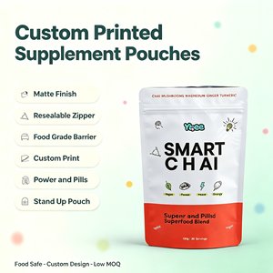 Bolsas de Mylar Mate con Cierre Hermético, Impresión Personalizada, Aptas para Alimentos, para Proteínas <span class=keywords><strong>en</strong></span> <span class=keywords><strong>Polvo</strong></span>, Cápsulas y Vitaminas - Product Image 2