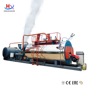 Chaudière à vapeur industrielle automatique horizontale au gaz ou au mazout WNS, ensemble complet avec brûleur, pompe d'alimentation en eau et cheminée - Product Image 2