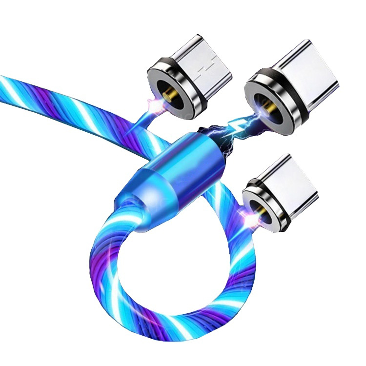 Cellphone data line 3 In 1 Usb Charging Data Led Usb Multi-Function Cables Magnetic led charging cable