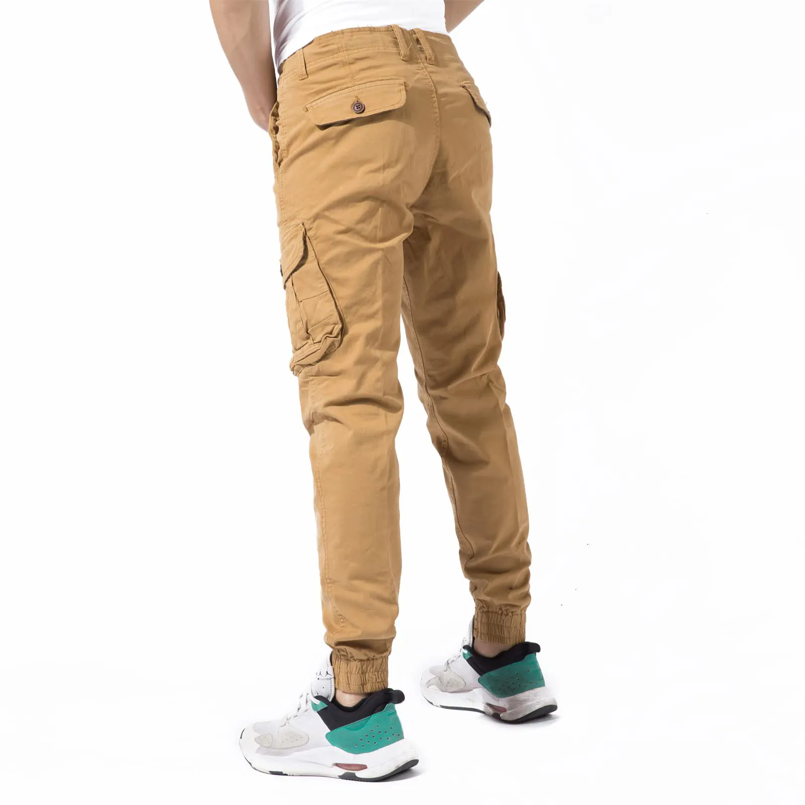 Pantalones holgados de algodón de felpa para hombre, ropa de calle, cónicos, con bolsillos laterales, color negro, nueva tendencia