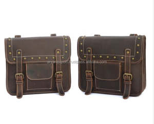 ทำด้วยมือหนัง Panniers รถจักรยานยนต์กระเป๋าแฮนด์เมดสองกระเป๋าเดินทาง - Product Image 2
