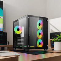 Soeyi Wholesales Gabinete Para Geming Gabinete Pc Gamer Chasis Para Pc case Double Side Glass Panel Gaming Casing