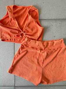 Nuovi arrivi estate 2024 Boutique S-2XL <span class=keywords><strong>Top</strong></span> Crop Hot Sexy moda due pezzi Shorts Set - Product Image 6