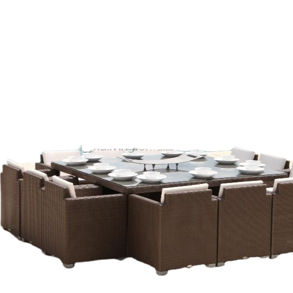 Sigma outdoor restaurant furniture rattan dining sets table and chairs