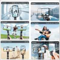 Q19 Control Luz de relleno Trípode Escritorio Inteligente Anti-vibración Seguimiento facial Selfie Stick Single Ai Estabilizador Desmontable Control remoto