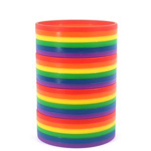 Six- Colour Silicone Wristband Rainbow Wristlet LGBT Pride Series Gay Love Is Love PVC <strong>Lesbian</strong> Rubber Wrist Bands for <strong>Gift</strong> - Product Image 1
