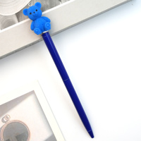 Stylo bille en métal avec pendentif ours personnalisé, couleur bonbon, stylo bille fantaisie pour enfants, cadeau de papeterie