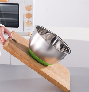 Ensemble de bols à mélanger en acier inoxydable poli européen, bols à salade avec fond en silicone, couvercle anti-poussière, non toxique, durable, bols de service alimentaire - Product Image 5