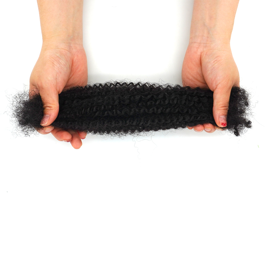 KAMA Customized Logo Curl 4C Grade Remy Hair Extensions Natural Wholesale Crochet Afro Kinky Bulk Human Hair for Braids Detail Section 4