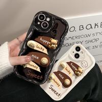 Pour iphone 7 Plus 8 Plus X XS XR XS MAX 11 12 13 14 Plus 15 Pro Max mignon 3D solide ours étui de téléphone portable