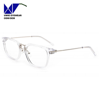 Monture de prescription carrée en métal et acétate sur mesure, taille 53-20-145, vision haute définition pour adultes unisexes, logo personnalisé, MOQ 50 pièces