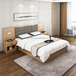 Modern Panel Hotel <b>Queen</b> King Bed Sets Complete Guest Bedroom Apartment Furniture <b>Bedding</b> Lounge Chair Side Table Durable - Product Image 5