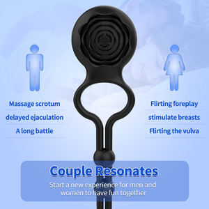 Anillo para Pene con Patrón de Rosas, 10 Frecuencias de Vibración Intensa para Hombres - Product Image 5