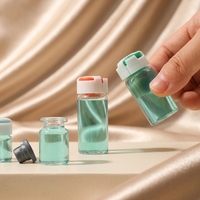 Flacon en verre transparent pour solution orale de pharmacie, rond, 3/5/7/10 ml, flacons en verre pour poudre lyophilisée de beauté, avec couvercle en plastique et bouchon en caoutchouc