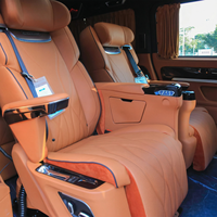 Kit de conversion complet de l'intérieur du Dingkong Vito W447, sièges capitaine en cuir beige, plafond étoilé, lit de repos arrière |   Personnalisation OEM