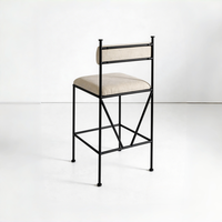 Tabouret de bar haut de gamme en métal et cuir PU, durable et luxueux, pour usage commercial et domestique, idéal pour bar à domicile ou villa.
