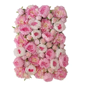 FW46-098 थोक कृत्रिम रेशम peony फूल दीवार पैनलों चटाई शादी की सजावट के लिए
