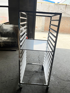 상업용 18*26 인치 600*400mm 201/304 스테인레스 스틸 금속 베이킹 트레이 랙 카트 분리형 스테인레스 스틸 베이킹 트롤리 - Product Image 5