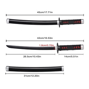 Spada Tanto Giapponese da 45cm dell'<span class=keywords><strong>Anime</strong></span> Demon Slayer, Lama Nichirin in Acciaio di <span class=keywords><strong>Tanjiro</strong></span> Kamado, Miniatura Realistica per Costume, Katana - Product Image 2