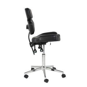 Chaise de tatouage ergonomique avec hauteur et accoudoirs réglables pour usage en studio, modèle 9977 en cuir noir - Product Image 2