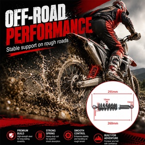 Amortiguador Trasero Universal de 260 mm, Suspensión Ajustable con Resorte de 10 mm para Motocicletas de Cross, Quads, Buggies y ATVs de 50cc a <span class=keywords><strong>125cc</strong></span> - Product Image 4