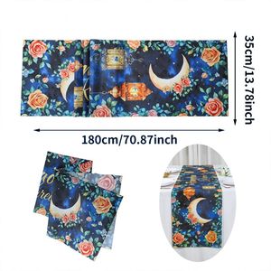 <span class=keywords><strong>Camino</strong></span> <span class=keywords><strong>de</strong></span> <span class=keywords><strong>Mesa</strong></span> para Ramadán Kareem con Diseño <span class=keywords><strong>de</strong></span> Personajes Animados, Luna Creciente y Palmeras, para Decoración <span class=keywords><strong>de</strong></span> Comedor en Festividades Musulmanas - Product Image 2