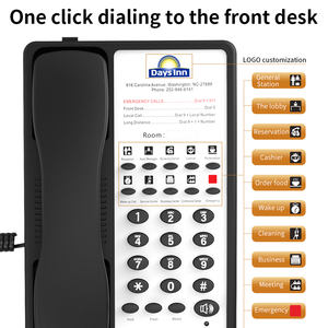 Teléfonos con cable para habitación de hotel con logotipo personalizado, teléfono inalámbrico fijo ABS resistente al agua para juego de teléfono de hotel - Product Image 4