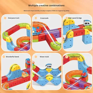 Cubo Magico con Pista, Blocchi Magnetici in Plastica, Auto su Pista, Treno Elettrico Anti-Gravità ad Alta Velocità - Product Image 4