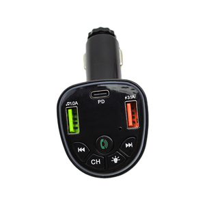 Rainbow LED Wireless Car Fast Charger - 2 en 1 Manos libres Cargador de coche y reproductor de MP3 para coche - Product Image 1