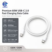 Câble USB-C vers USB-C en silicone 480 Mbps 2.0, vente en gros d'usine, câbles de données à charge rapide 3A pour téléphones mobiles