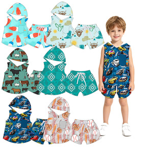 Nuovi Arrivi: Set Sportivo Personalizzato per Bambini, Felpa Senza Maniche e Pantaloni, <span class=keywords><strong>Abbigliamento</strong></span> Traspirante e Morbido per Primavera/Estate - Product Image 1