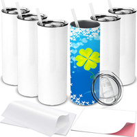 Gobelets vierges à sublimation de 20oz avec boîte-cadeau bouteille d'eau isolée sous vide à double paroi avec tasse droite en acier inoxydable logo personnalisé