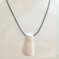 Collier Lariat Vintage pour Femme avec Pendentif Cœur à Boucle OT et Pompon en Cristal Foncé, Chaîne en Alliage Réglable Style Bouddhiste