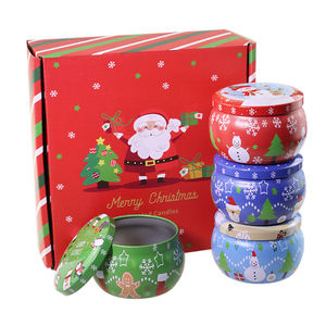 Vente en Gros de Bougies de Noël Rondes en Métal pour la Décoration de la Maison <span class=keywords><strong>Citronela</strong></span> Bougie Cadeau Boîte de Thé - Product Image 3