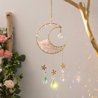 OWNSWING Améthyste Cristal Lune Suncatcher Sun Catchers Fenêtre Cristaux Carillons Vent Pendentif Paysage