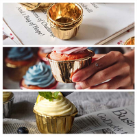 50 pièces jetables en papier d'aluminium doublure de Cupcake anti-graisse résistant à la chaleur tasse à muffins antiadhésif Mini gâteau bricolage moule de cuisson