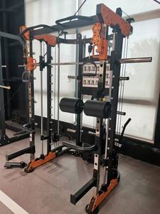 SK Machine Smith Tout-en-un et Entraîneur Fonctionnel, Cage Commerciale en Acier 3,0 mm avec Triple Pile de <span class=keywords><strong>Poids</strong></span> de 68 kg pour la Musculation à Domicile - Product Image 2