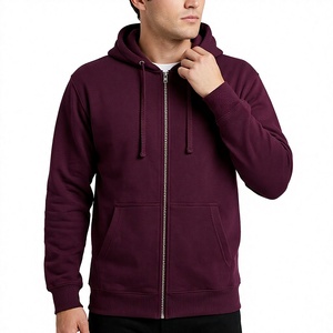 Sweat à capuche zippé pour homme 100% coton, motif uni, écologique, séchage rapide, respirant, décontracté, streetwear d'hiver - Product Image 3
