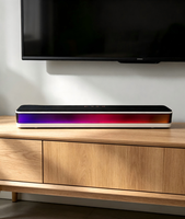 Barre de son LED RGB multicolore, Bluetooth 5.4, sortie 10W, 2 haut-parleurs externes à aimant de 52 mm, barre de son de bureau rechargeable