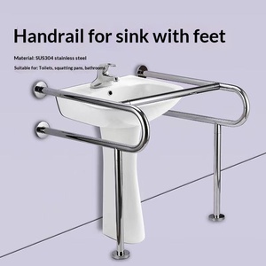 Barres d'appui de salle de bain en acier inoxydable 304 pour personnes âgées et handicapées, supports de toilettes et d'urinoirs, barres d'appui de lavabo, capacité de charge de 300 kg, polies - Product Image 6