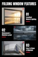 Perfil de Ventana Plegable de Aluminio, Ventanas de Vidrio Plegables, Ventana Plegable Vertical de Alta Gama Más Vendida