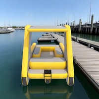 Plateforme flottante gonflable commerciale pour yacht avec auvent, salon aquatique et maison flottante de relaxation pour fêtes en mer et piscine