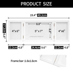 Marco de fotos de letrero de madera maciza para marco de impresión de pared de imagen marco de foto Mural plegable Collage marco de fotos 4x6" - Product Image 3