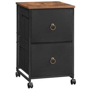 SENYU - Carro de Almacenamiento Móvil con 2 Cajones, Estilo Industrial, con Superficie de Madera, para Sala de Estar y Oficina en Casa - Product Image 3