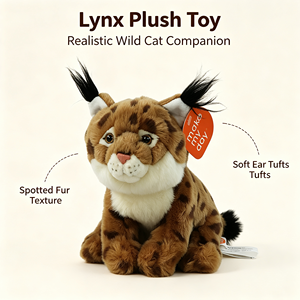 Juguete de Peluche de Lince Realista al por Mayor de Fábrica, Gato Salvaje de Simulación, <span class=keywords><strong>Animal</strong></span> de Peluche, Algodón PP, OEM Personalizado, Regalo para Niños - Product Image 5