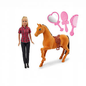 Poupée de ferme en PVC de qualité supérieure de 29 cm avec brosse, miroir et peigne, emballée en boîte fenêtrée, prête pour commande en gros, modèle unisexe - Product Image 1