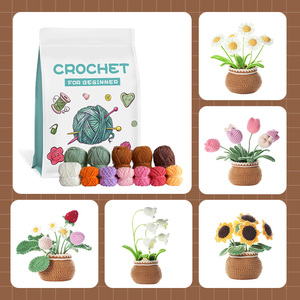 Bohe fácil de hacer Diy hilo de algodón semiacabado mezcla de hilo ganchillo animal kit amigurumis DIY set 5 uds Kit de ganchillo <span class=keywords><strong>para</strong></span> <span class=keywords><strong>principiantes</strong></span> - Product Image 5