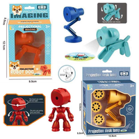 Projecteur Jouet avec 4 Disques, Jouets Électroniques Robot, Projecteur d'Histoires, Cadeau Idéal pour les Tout-Petits et les Enfants Filles Garçons