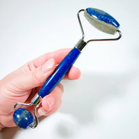 Outils de massage en lapis-lazuli 100 % naturel, rouleau de jade et grattoir pour le visage, le cou et le corps, cadeau promotionnel personnalisé